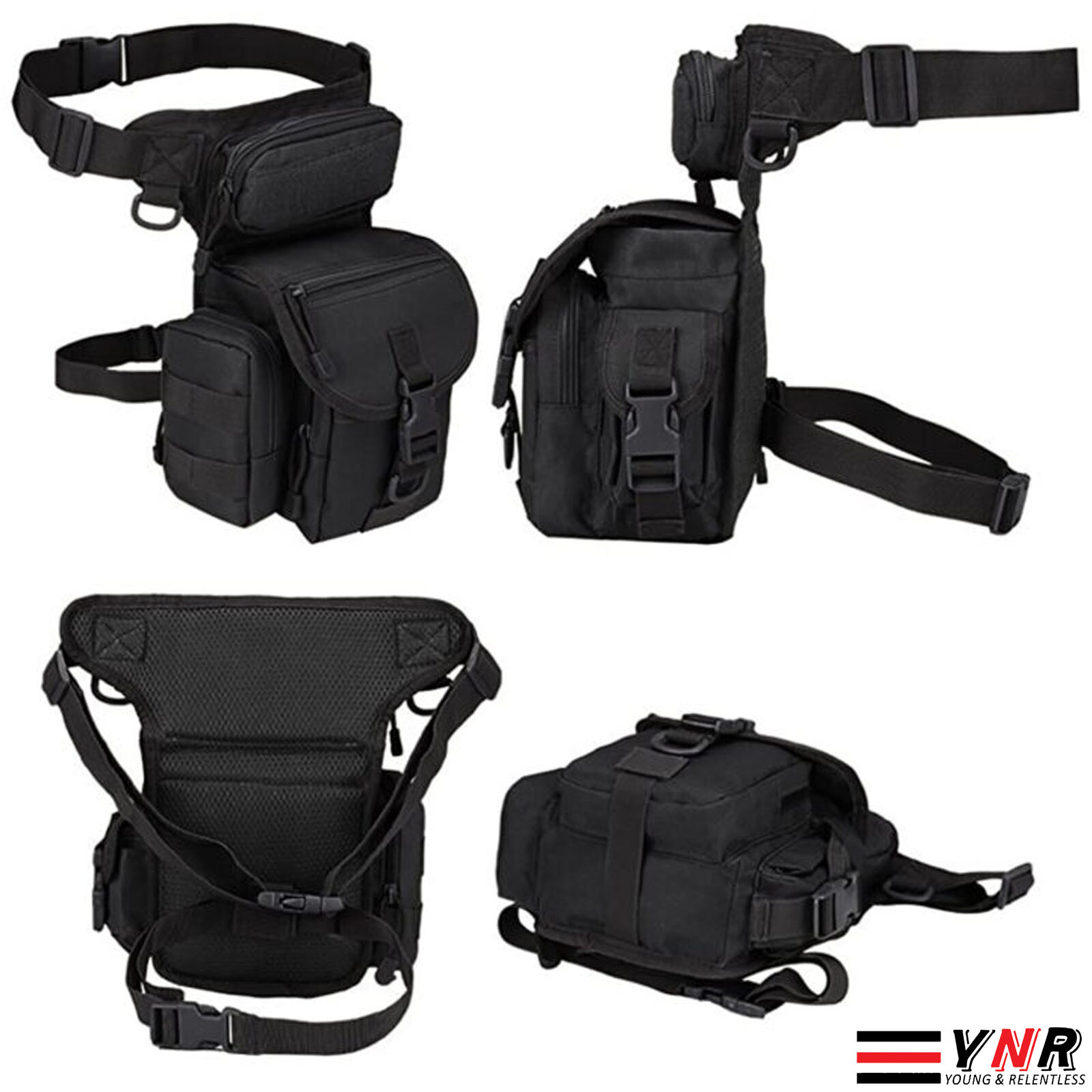 Tactical Drop Leg Bag Adjustable Army Hunting Waist Packs Molle Pouch Leg Bag UK