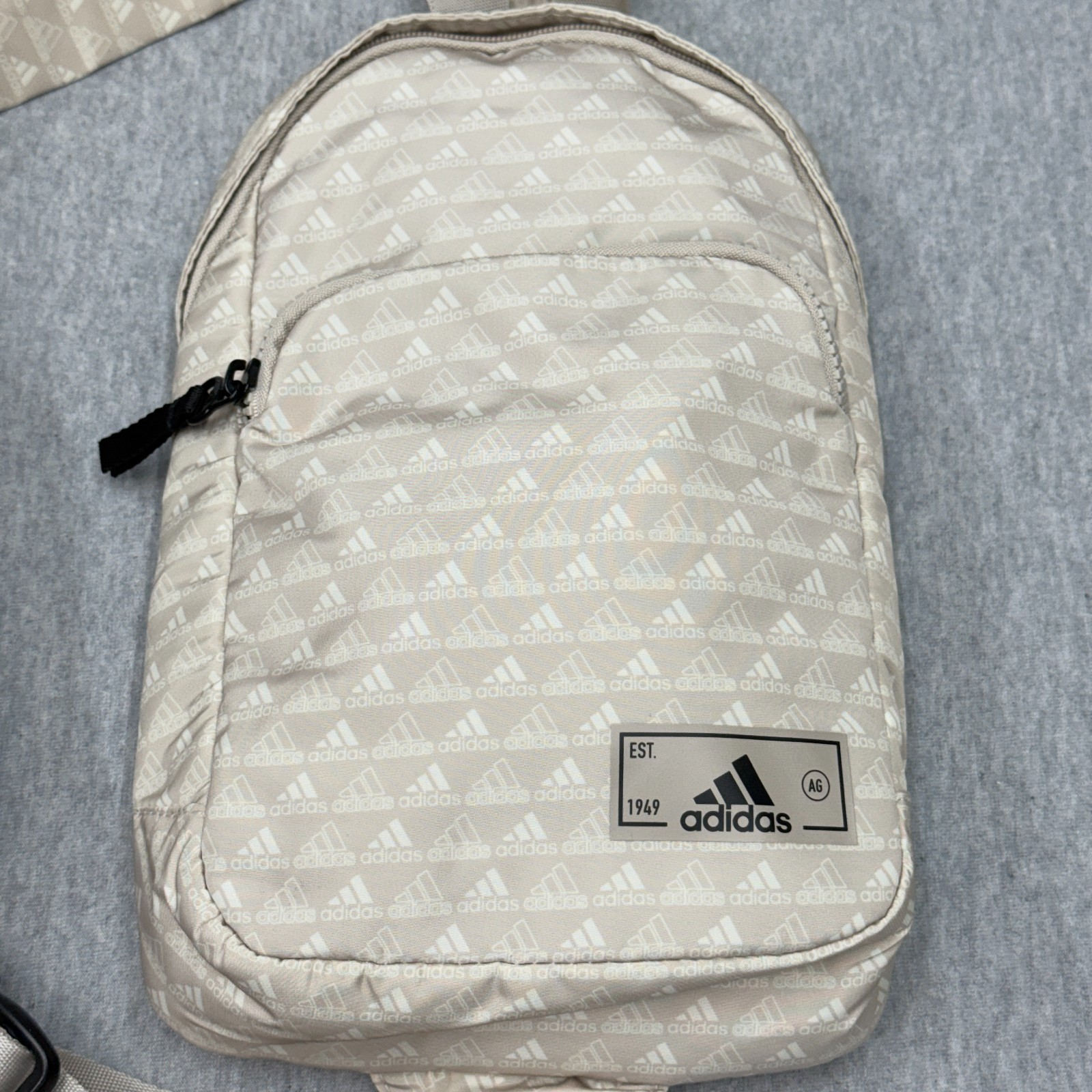 Adidas Essentials 2 Sling Crossbody Bag Beige All Over Mini Monogram Wonder Pack