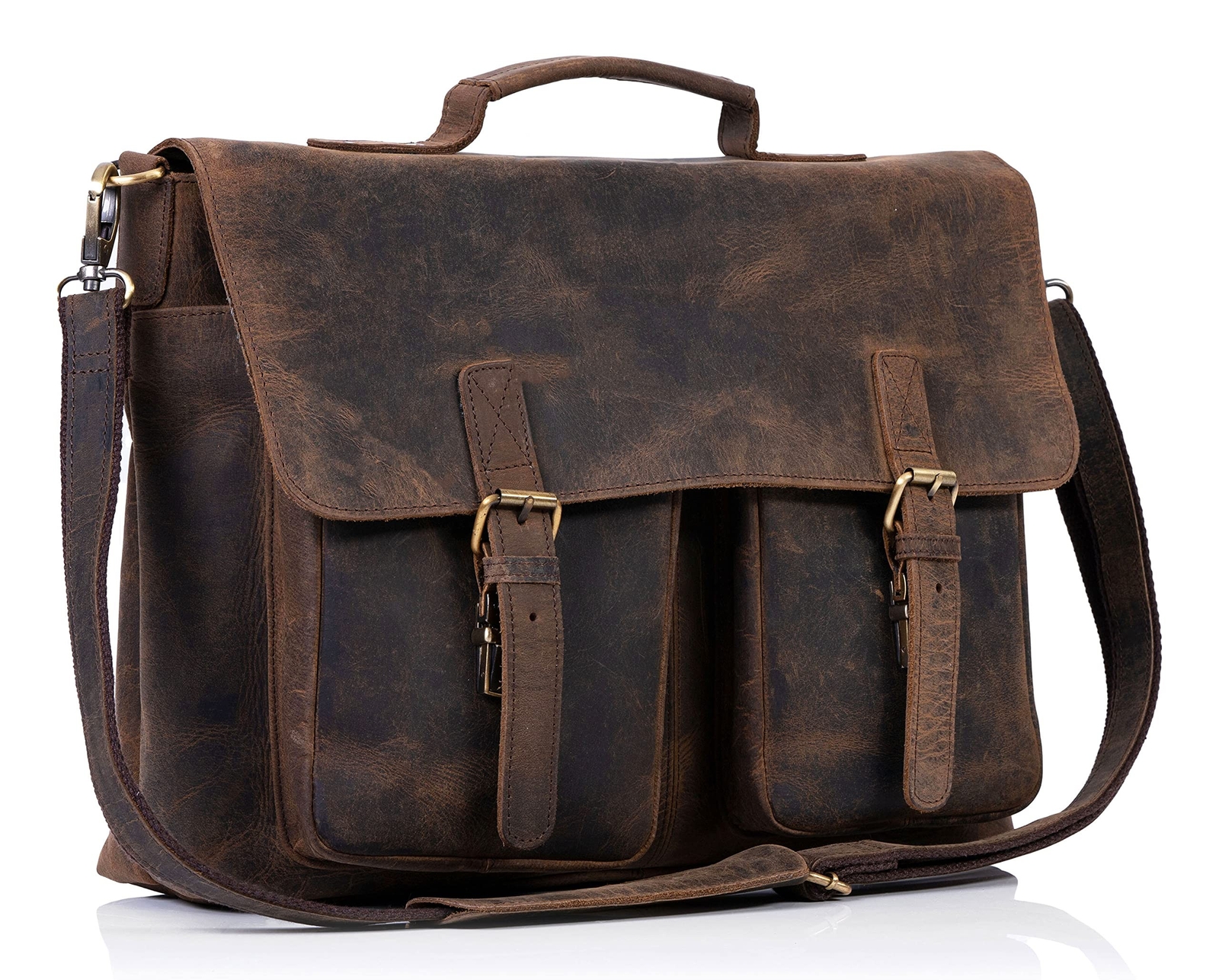 KomalC 18 Inch Leather briefcase Laptop Messenger Bags for Men and Women Best…