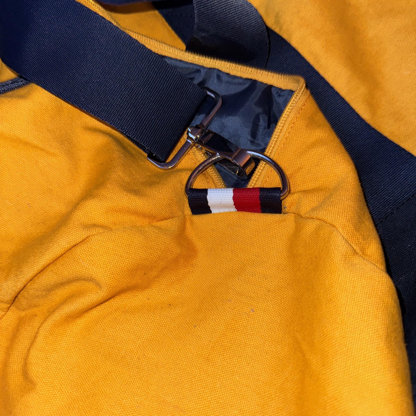 Tommy Hilfiger Duffle Bag Yellow And Navy Blue Large