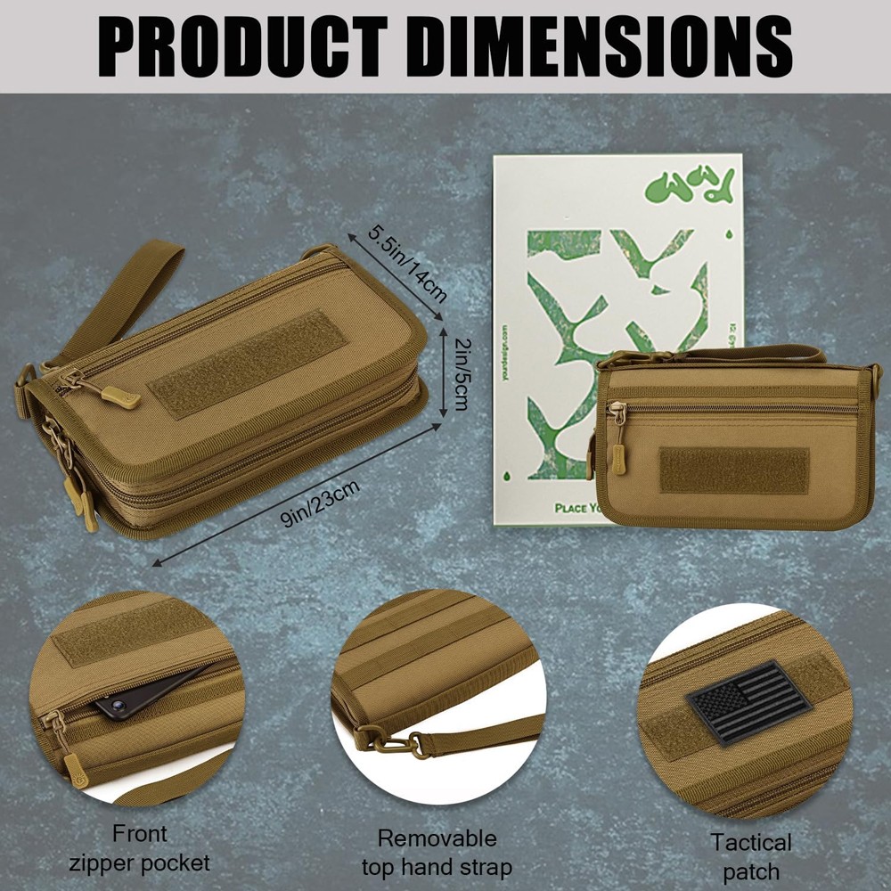 Tactical Molle Handbag Men 6inch Phone Passport Travel Wallet Hiking Nylon Purse