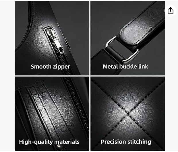 Leather Adjustable Underarm Shoulder Bag for Men,Men Anti-Theft Underarm Wallet
