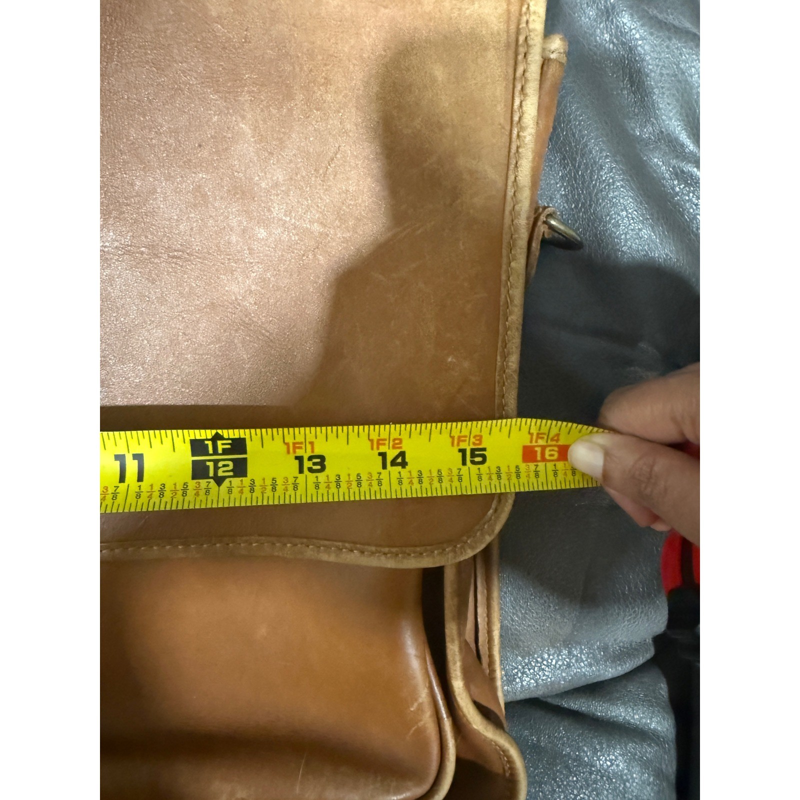 Green Fields America Tan Full Grain Leather Briefcase Satchel Made in USA