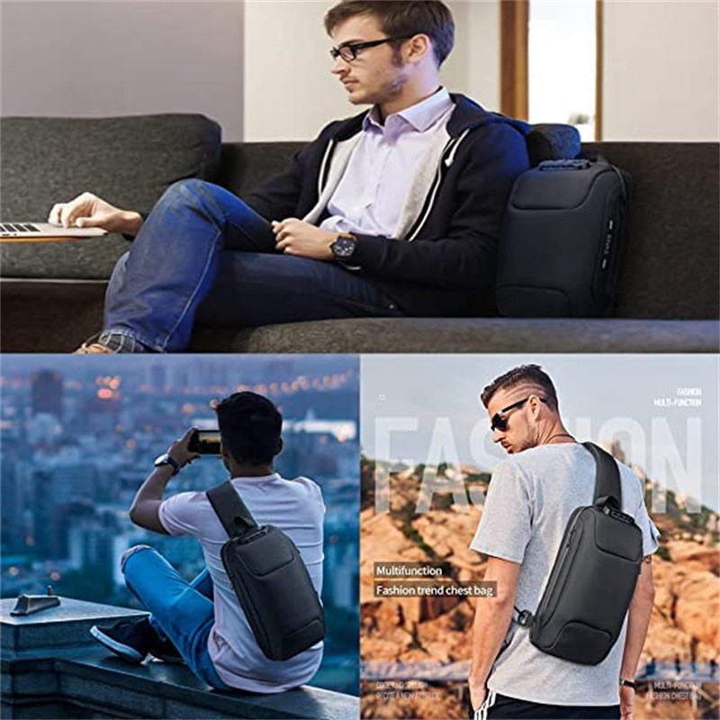 Men’s Anti-theft Password Lock Chest Bag, Business Single-shoulder Crossbody Wai