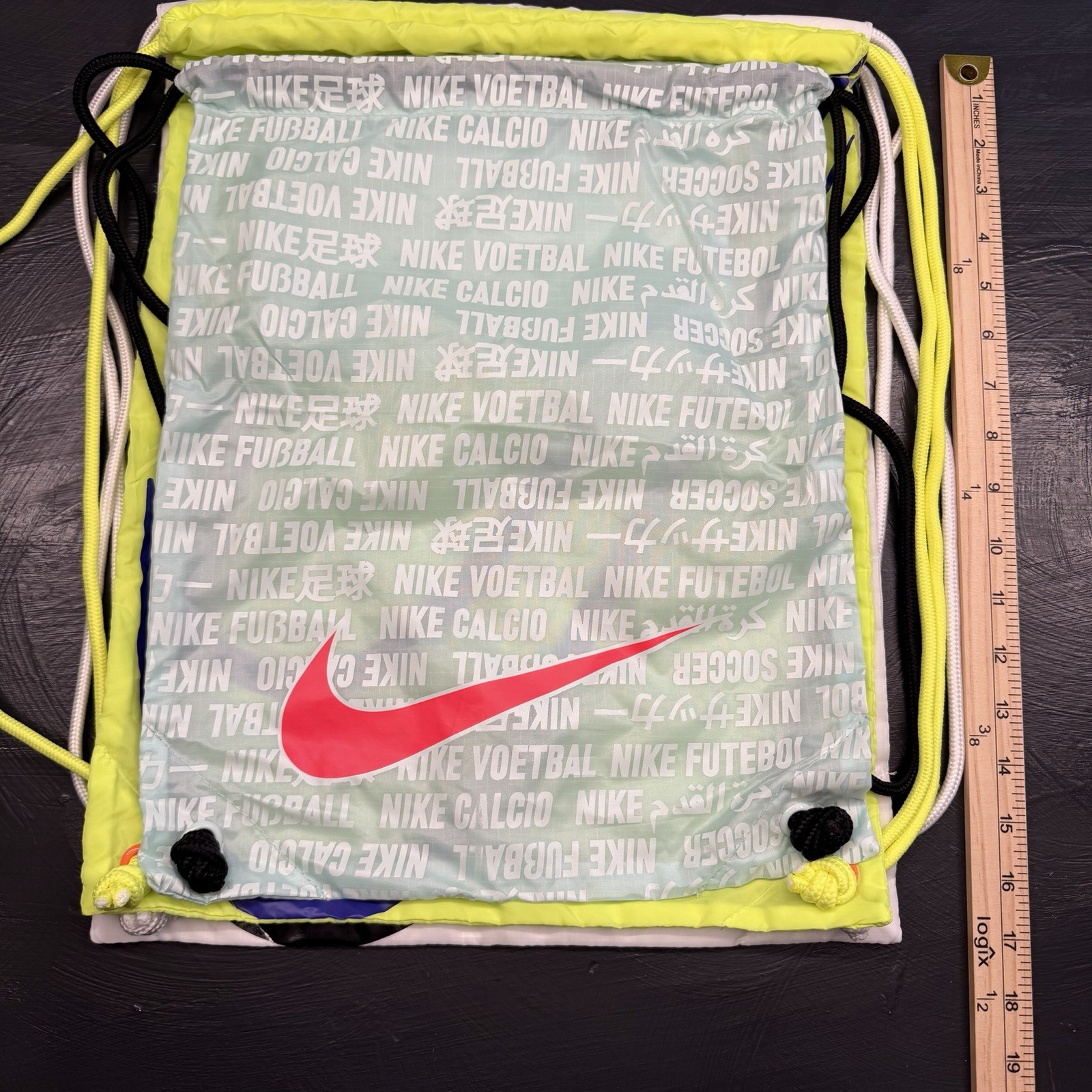 Nike Drawstring Shoe Bag Lot (3) Soccer Track Neon Racing Zoom Phantom Luna Mint