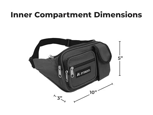Multiple Pocket Waist Pack, One Size,044MDH-BK Black