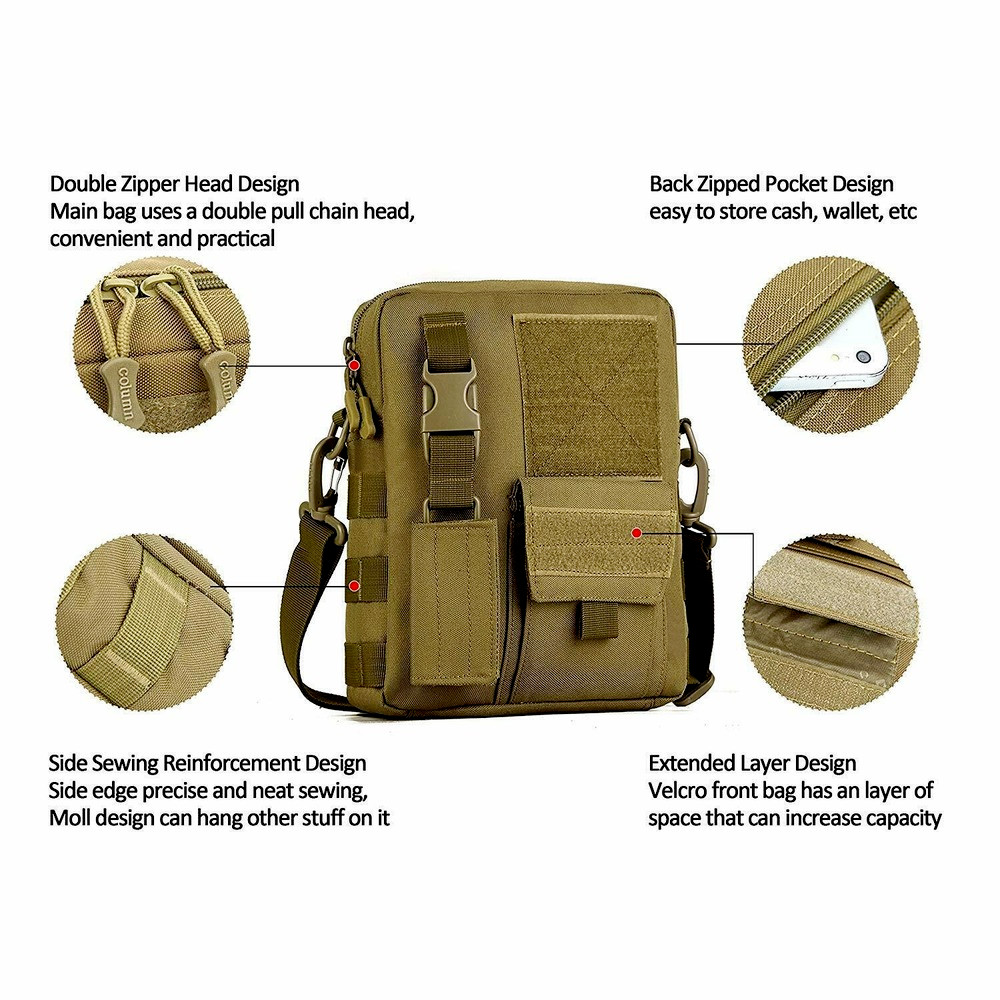 Men Tactical Military Sling Chest Bag Molle Backpack Crossbody Shoulder Pack Bag