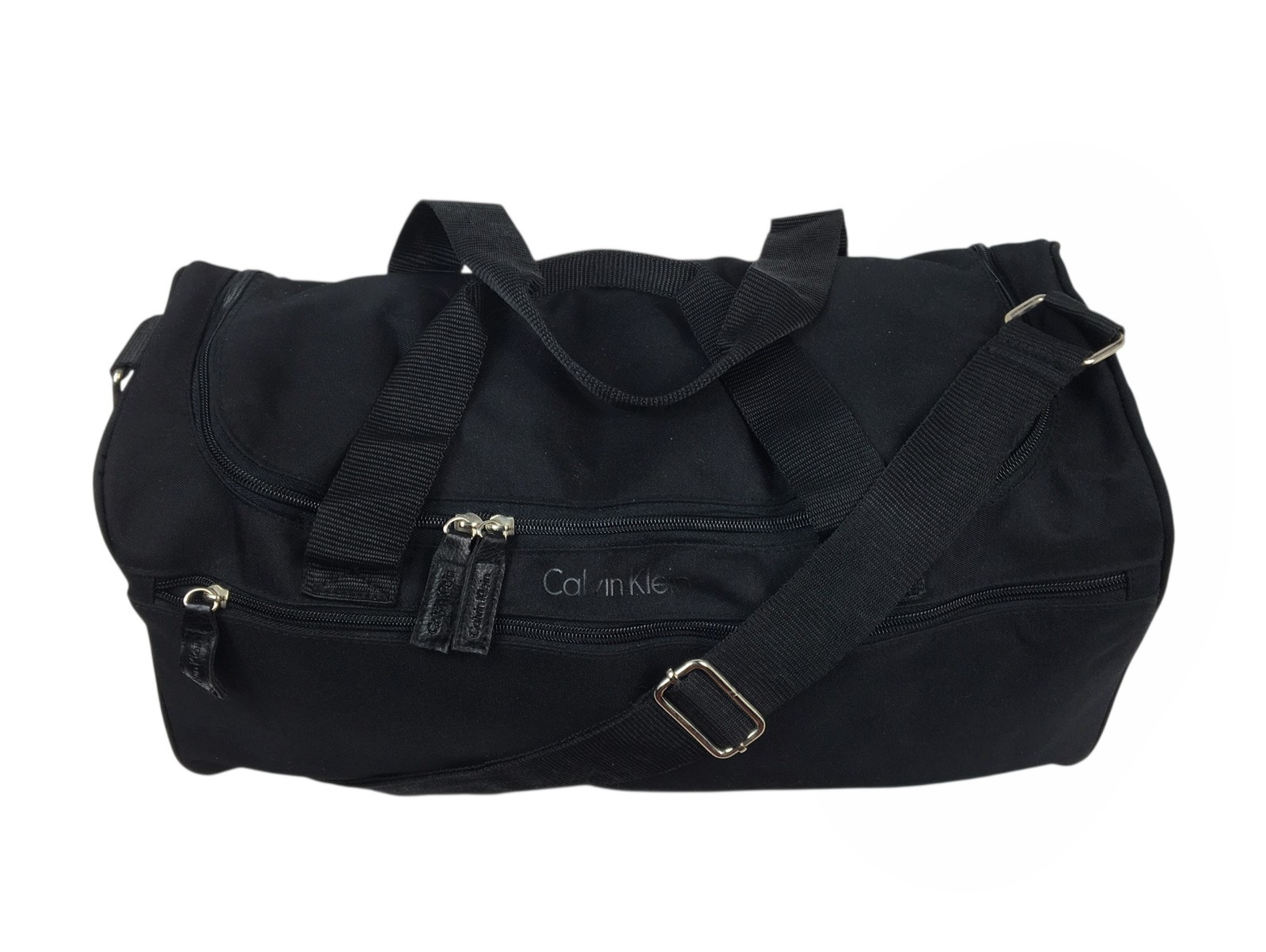 Calvin Klein Black Duffel Bag Carry On Overnight Shoulder Strap 18” Gym Luggage