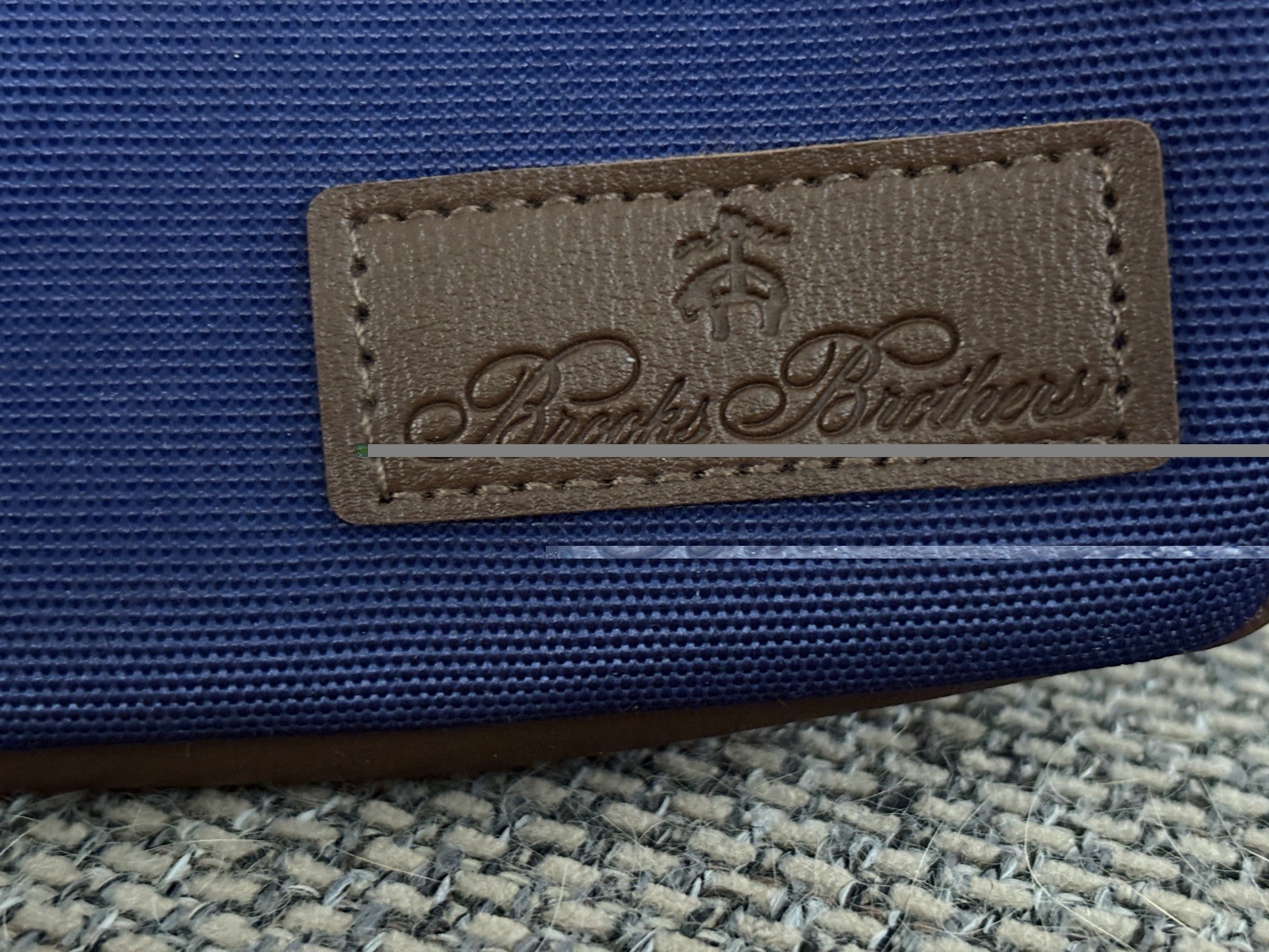 Brooks Brothers United Men Accessory Toiletry Bag Travel Pouch Blue Brown Lined