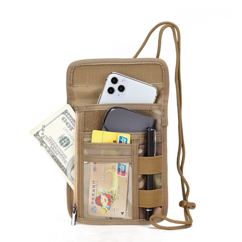 Tactical ID Card Holder Document Chest Hanging Mobile Phone Key Storage Bag US