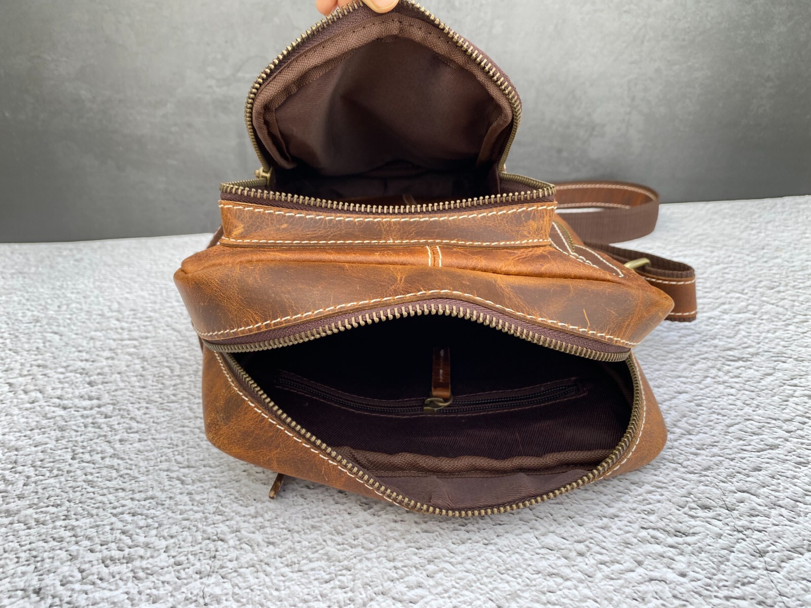 Crossbody Sling Bag Buffalo Leather Handbags Satchel Messenger Bags 10 In Small
