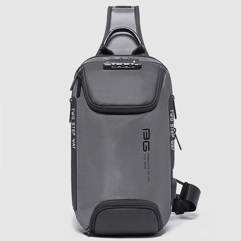 Men’s Sling Backpack Oxford cloth Waterproof&Anti-theft Crossbody Bag USB Port