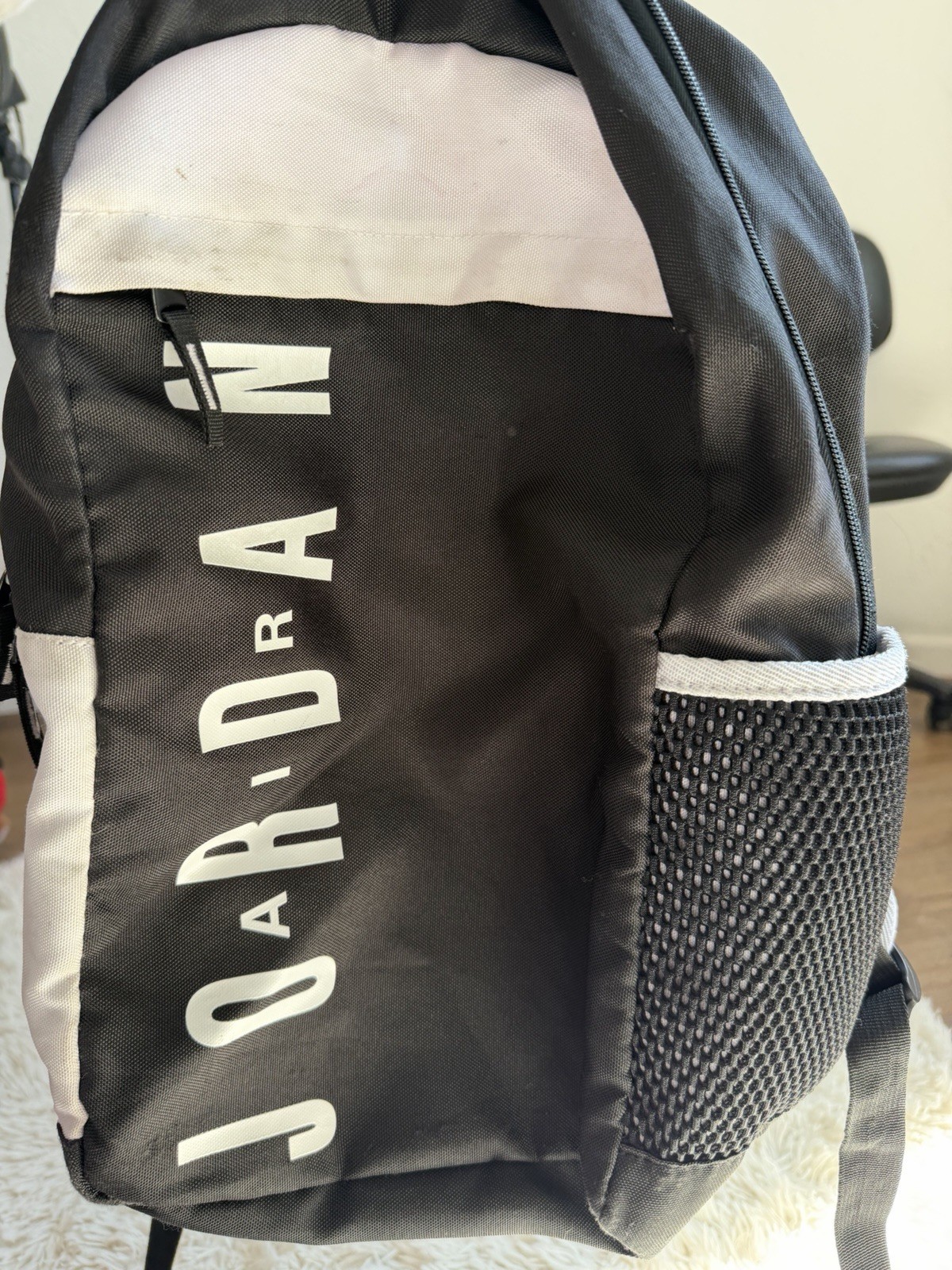 Jordan Jumpman Black White Backpack Red Inside Light Staining Good Condition