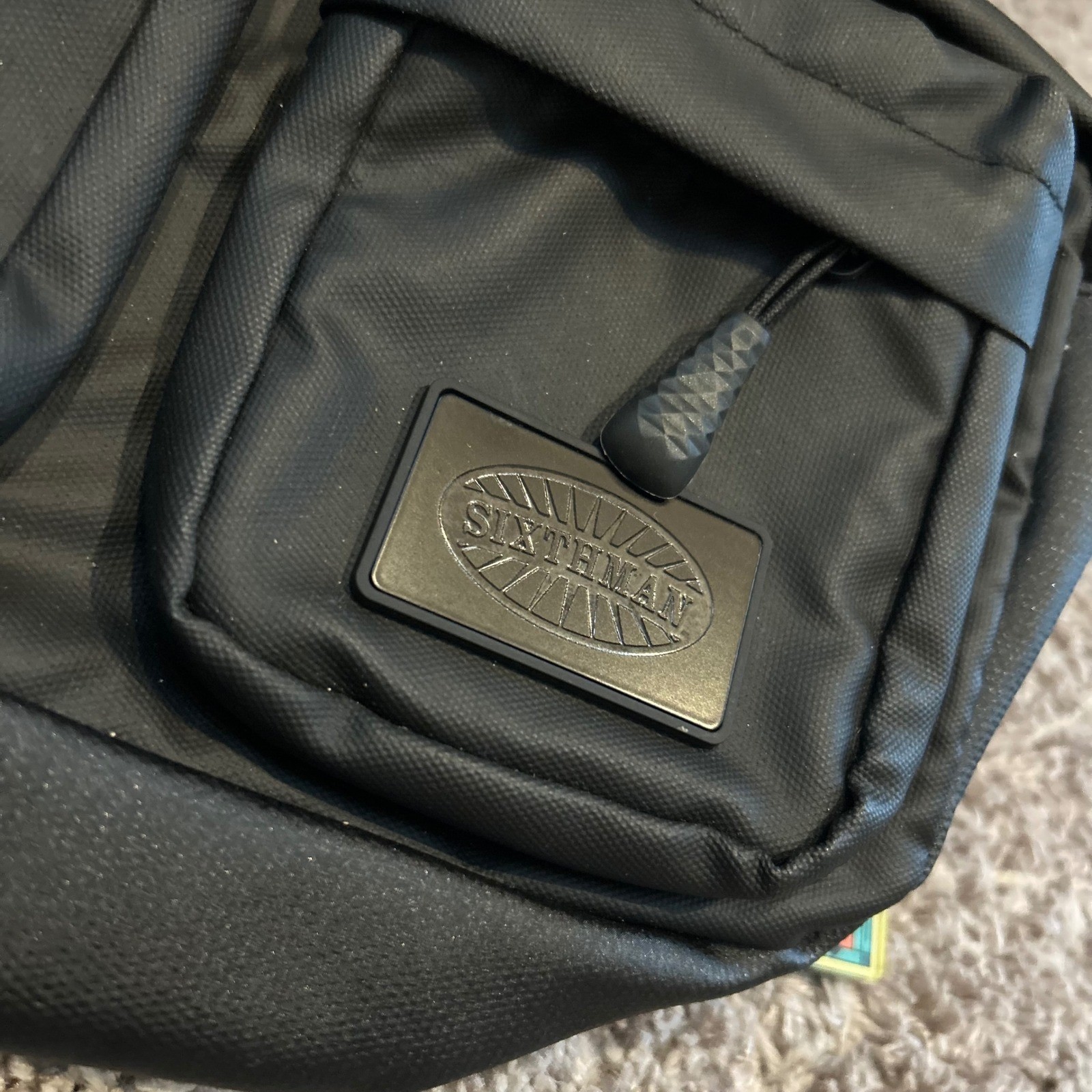 SIXTHMAN Black Crossbody Bag Messenger Bag Adjustable Strap Multiple Pockets