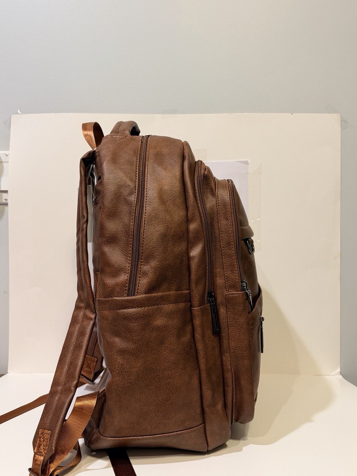 NWT Latmap Vegan Leather Casual Laptop Backpack – Brown