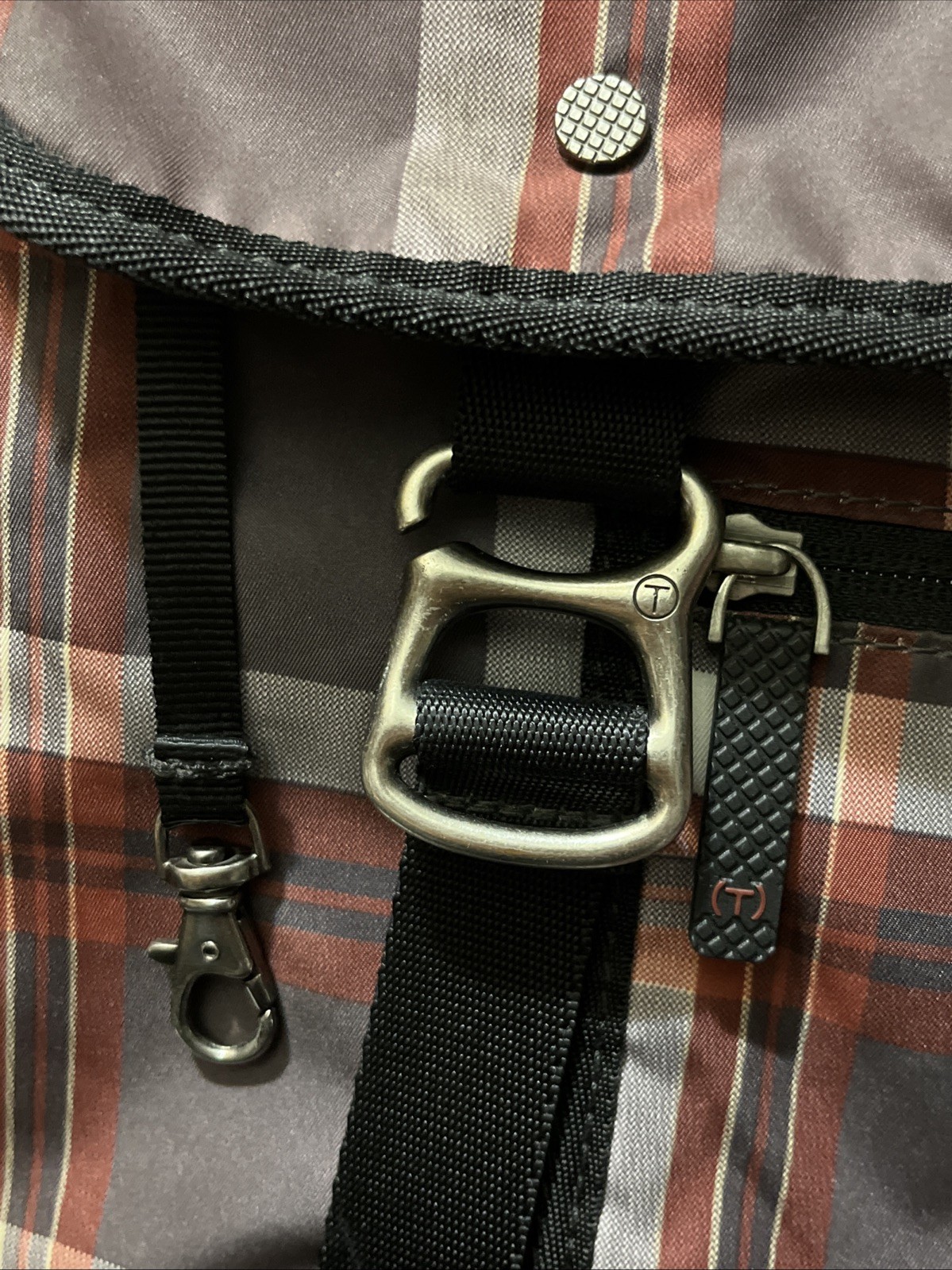 Tumi T-Tech Plaid Nylon Messenger Bag Laptop Bag – Rare!