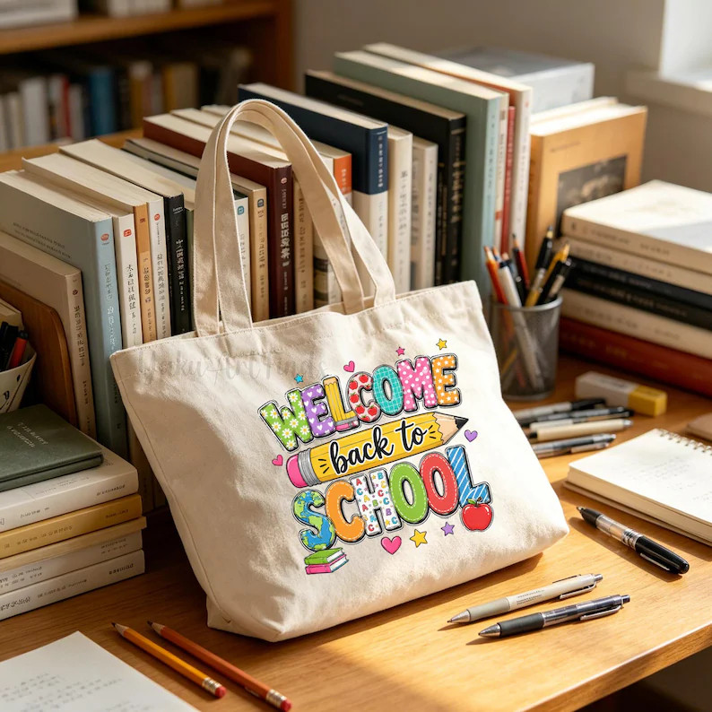Welcome Back To School Canvas Tote Bags