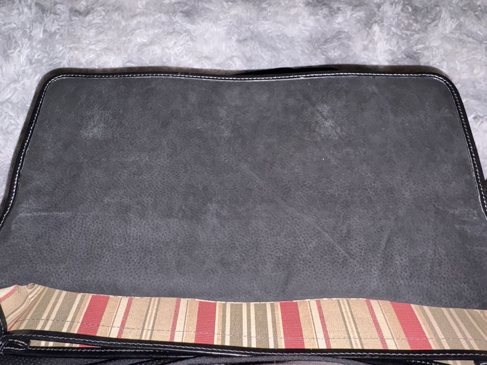 Floto Firenze Black Leather Buckle Strap Briefcase Messenger Bag Made In Italy