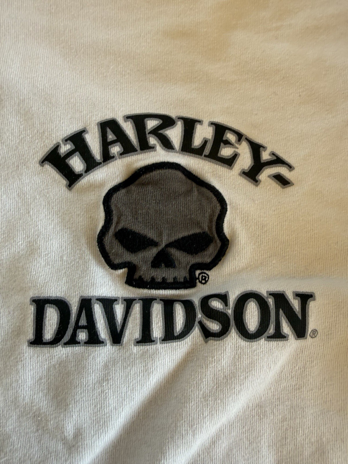 Harley Davidson Motorcycle Long Sleeve Embroidered Skull T-Shirt Men’s Size XL