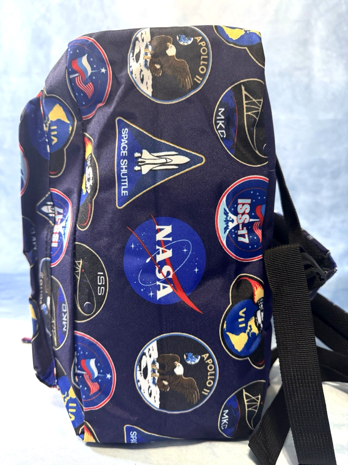 NASA Backpack Bioworld Apollo 11 Space Shuttle Patch Travel Book Bag