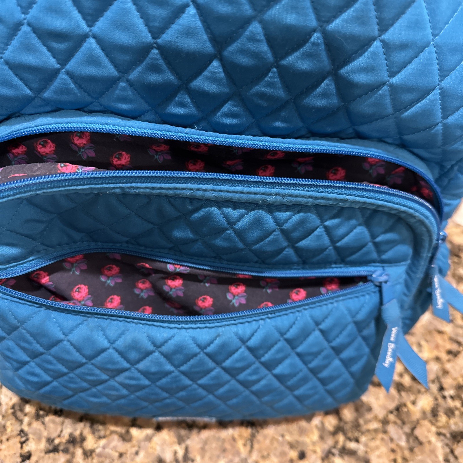 Vera Bradley Womens Cotton Campus Backpack, Forever Green Teal