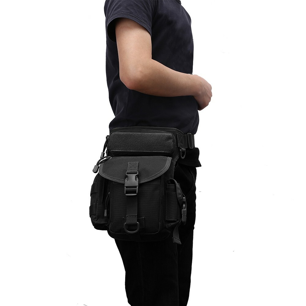 Mens Outdoor Adjustable Backpacks Drop Leg Bag Military Tactical Molle Pouch New