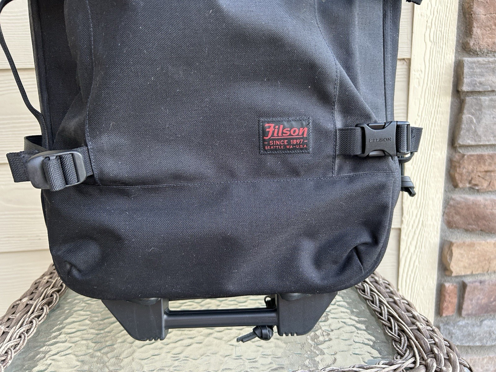 Excellent FILSON Dryden 2-Wheel 22″ Carry-On Luggage Bag Canvas + Leather