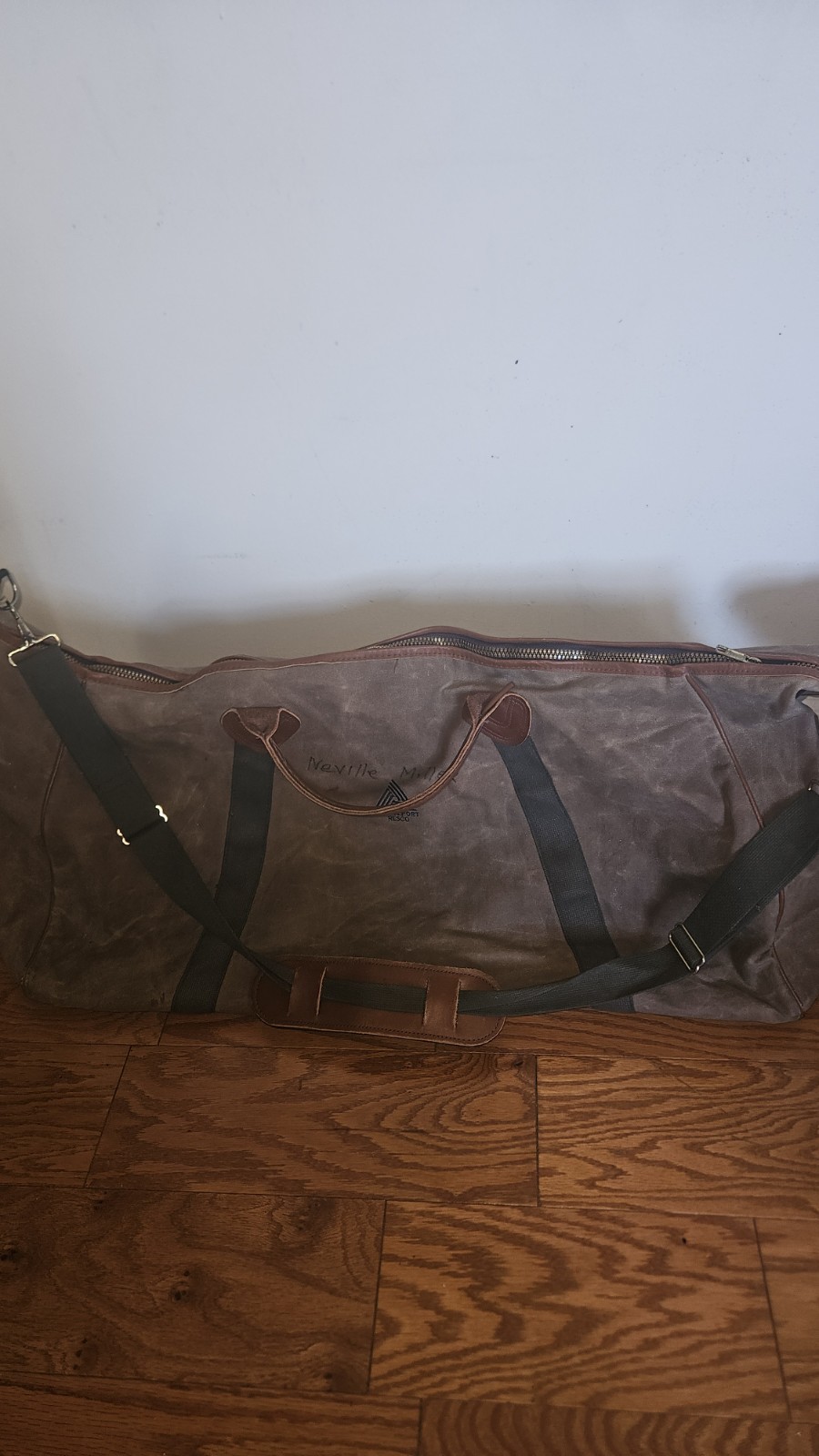 Vintage L.L. Bean Large Canvas & Leather Duffle Bag – Green Army