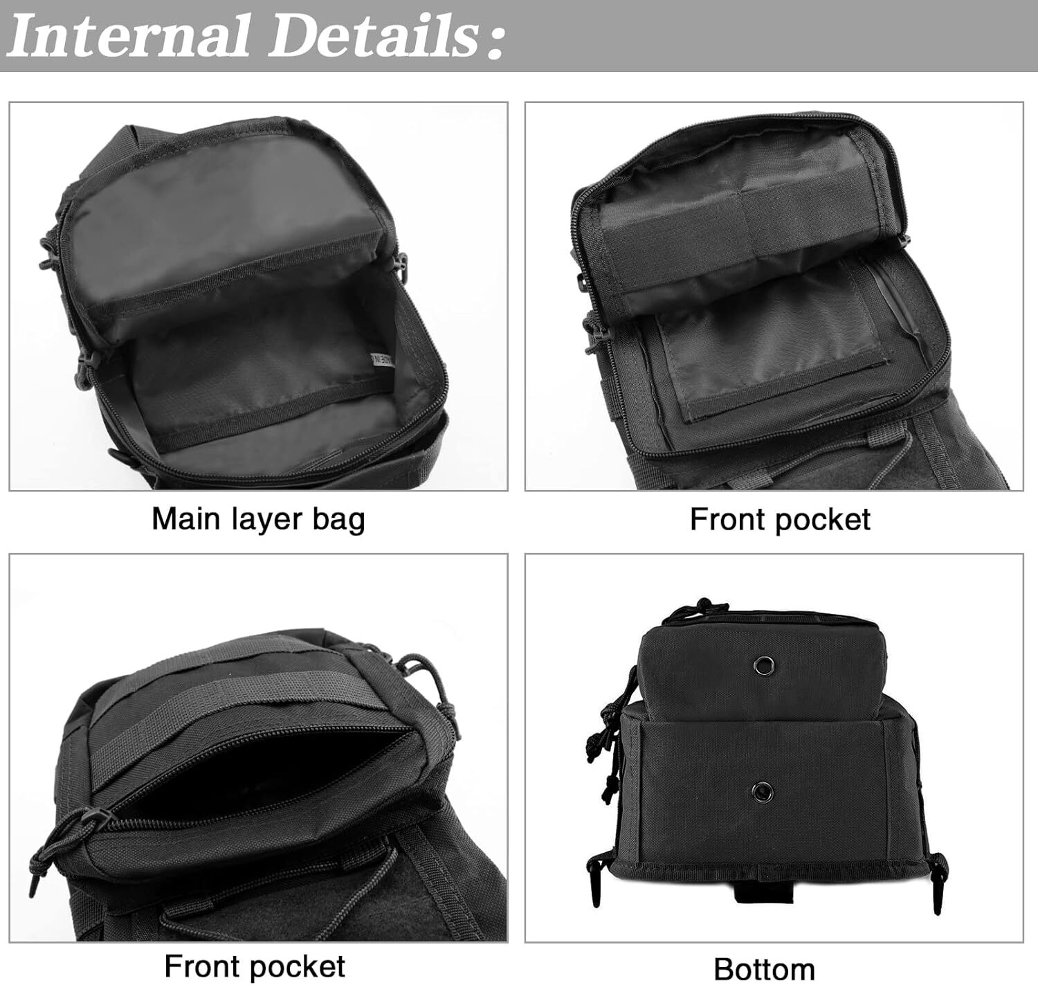 Mens Tactical Military Crossbody Shoulder Bag Chest Pack Camping Hiking Backpack