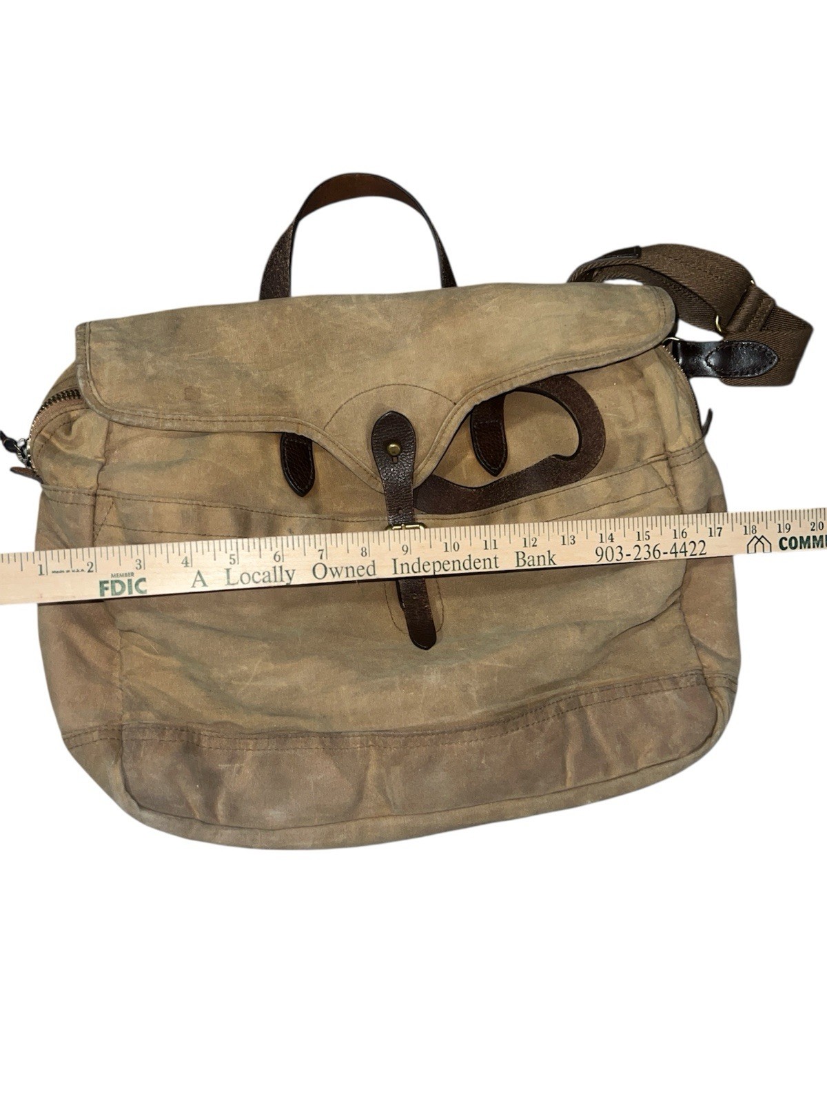 J Crew Dry Goods Abingdon Canvas Messenger Bag Cotton Leather Shoulder Bag
