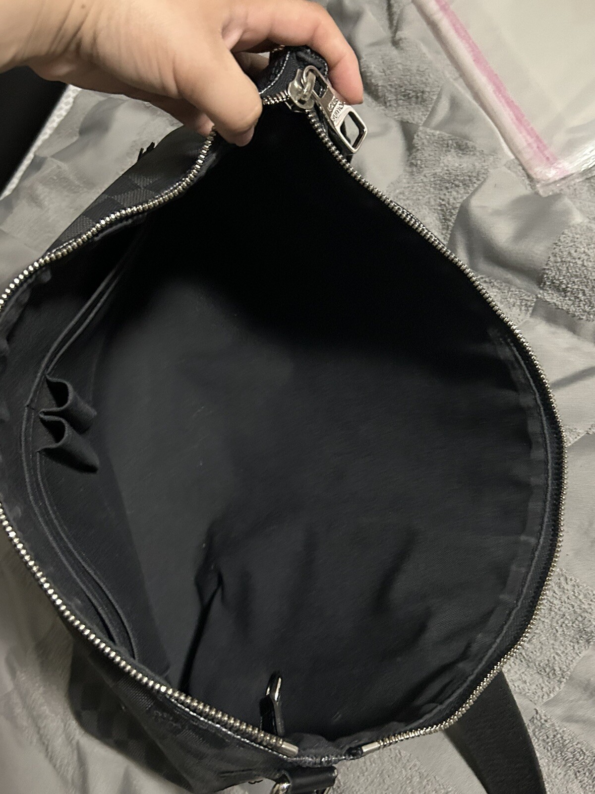 Authentic Louis Vuitton Mick Handbag Damier Graphite MM Black