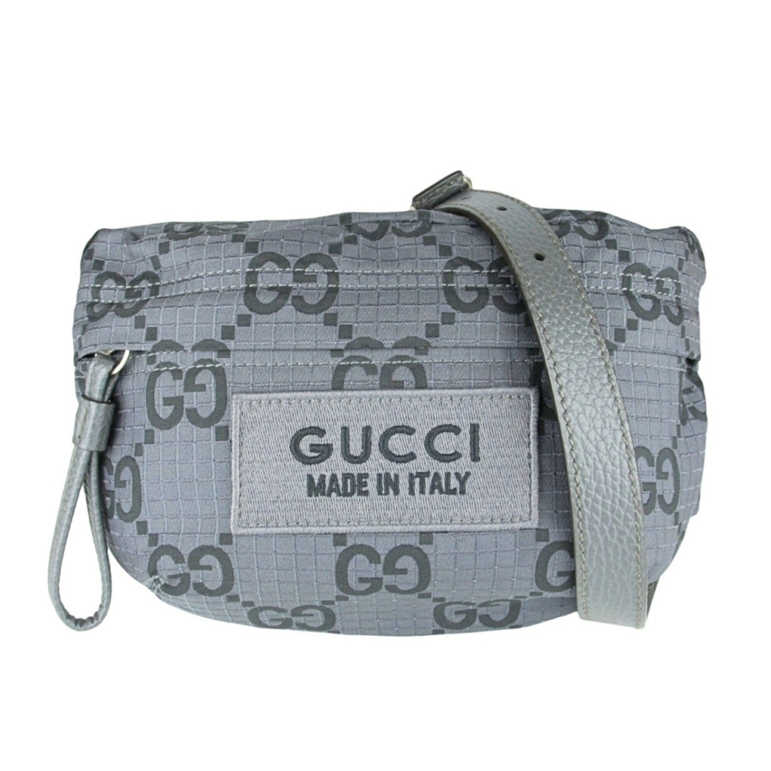Gucci Nylon Black Gray 767934 Belt Bag Shoulder Bag