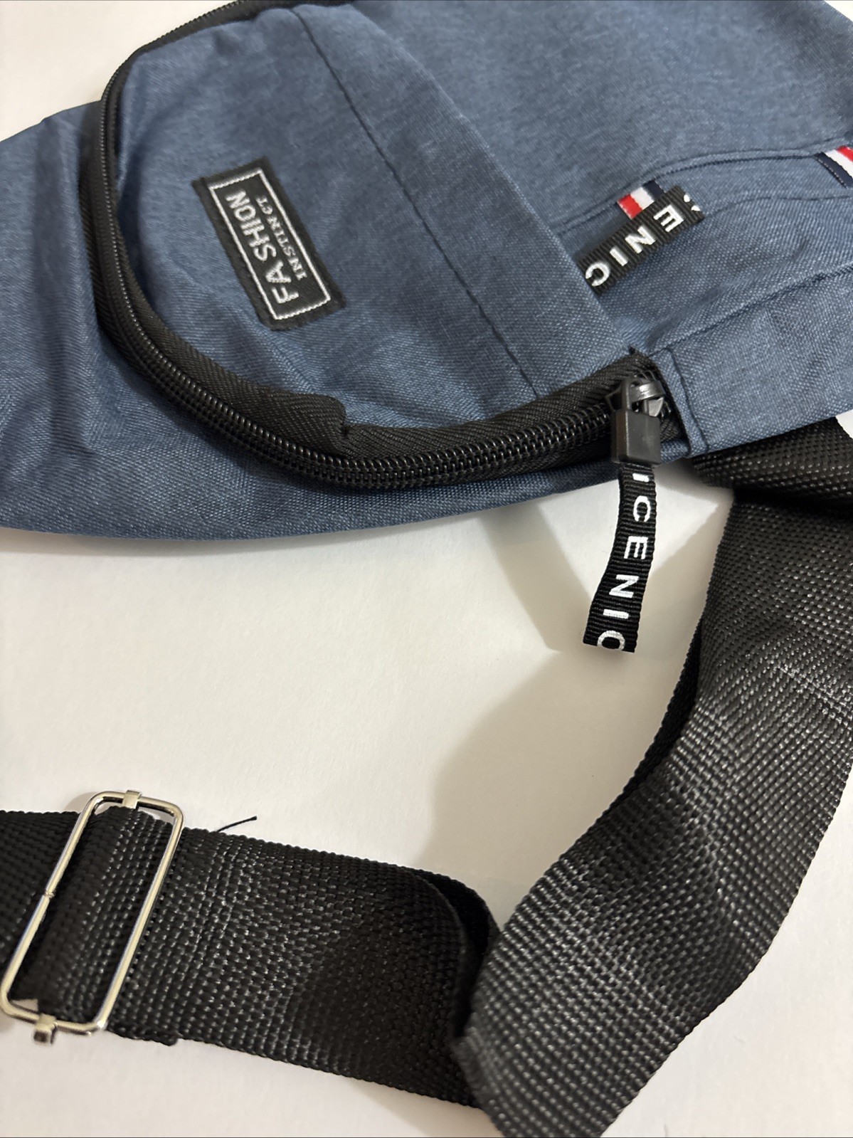 Denim Crossbody Shoulder Bag Adjustable Travel Backpack by Fashion Instinct