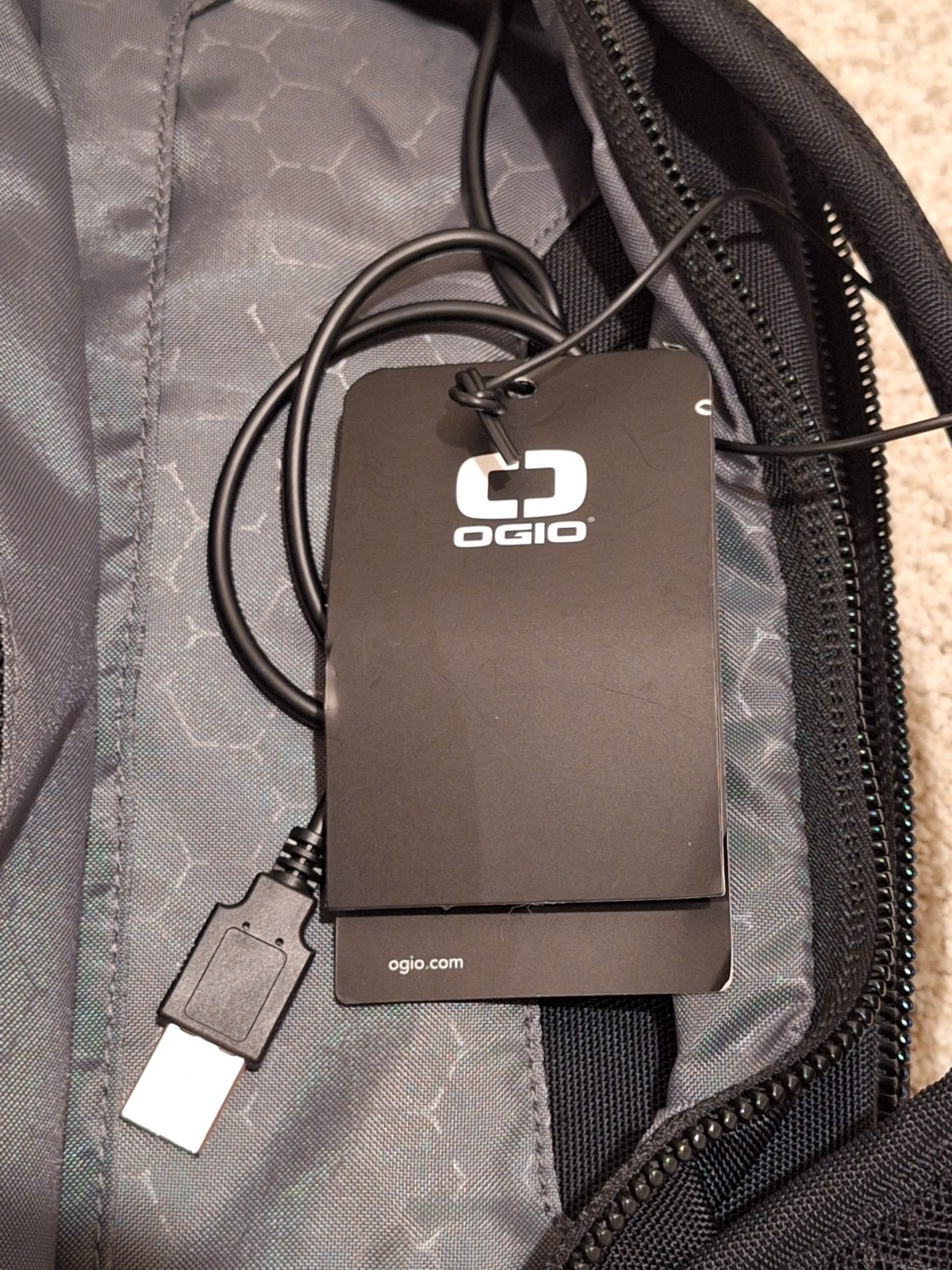 New 91008 OGIO Connected Book Pack Black with Grey inserts poly two-tone NWT