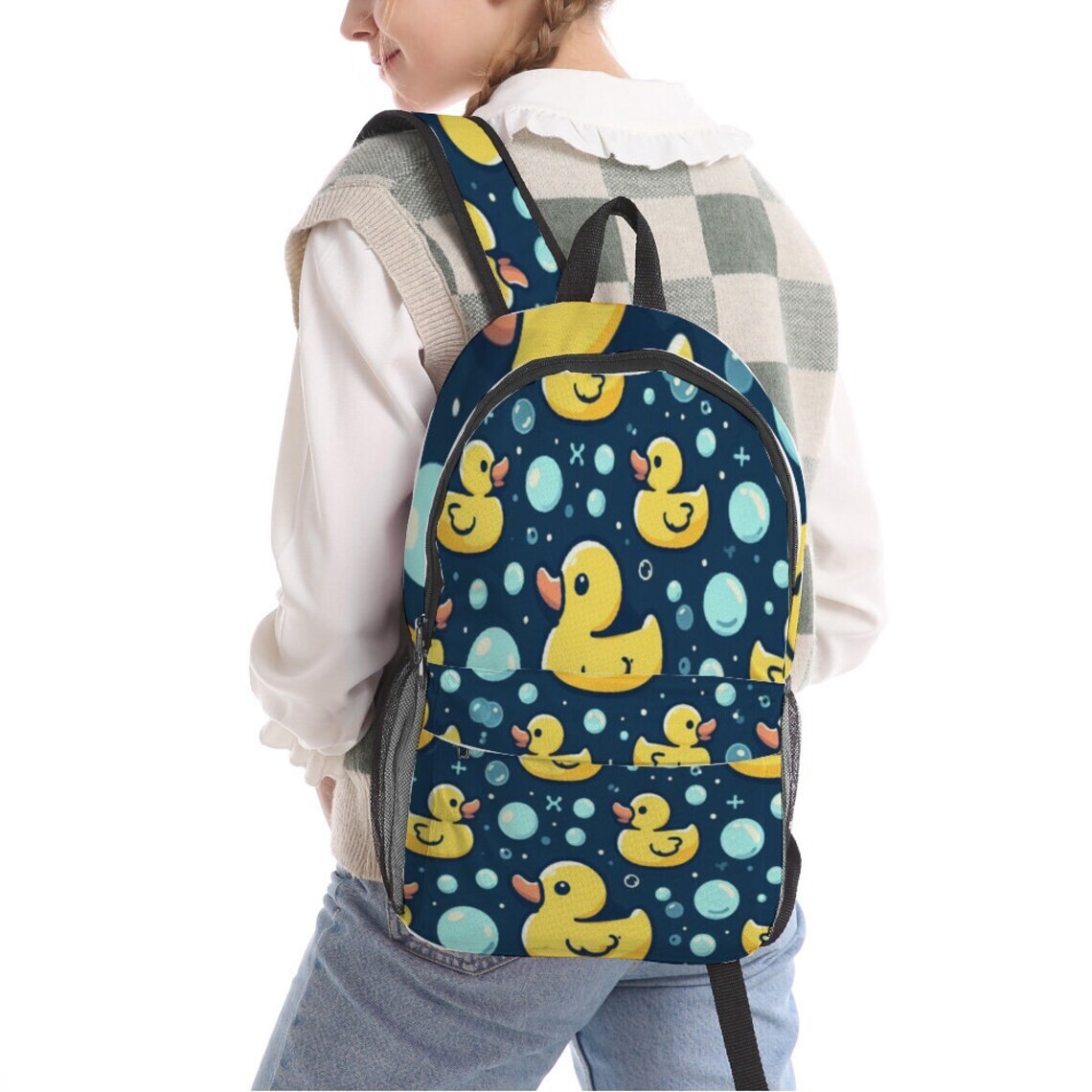 Rubber Ducks And Bubbles AOP Backpack Travel Backpack 17.3″ x 10.2″ x 5.9″