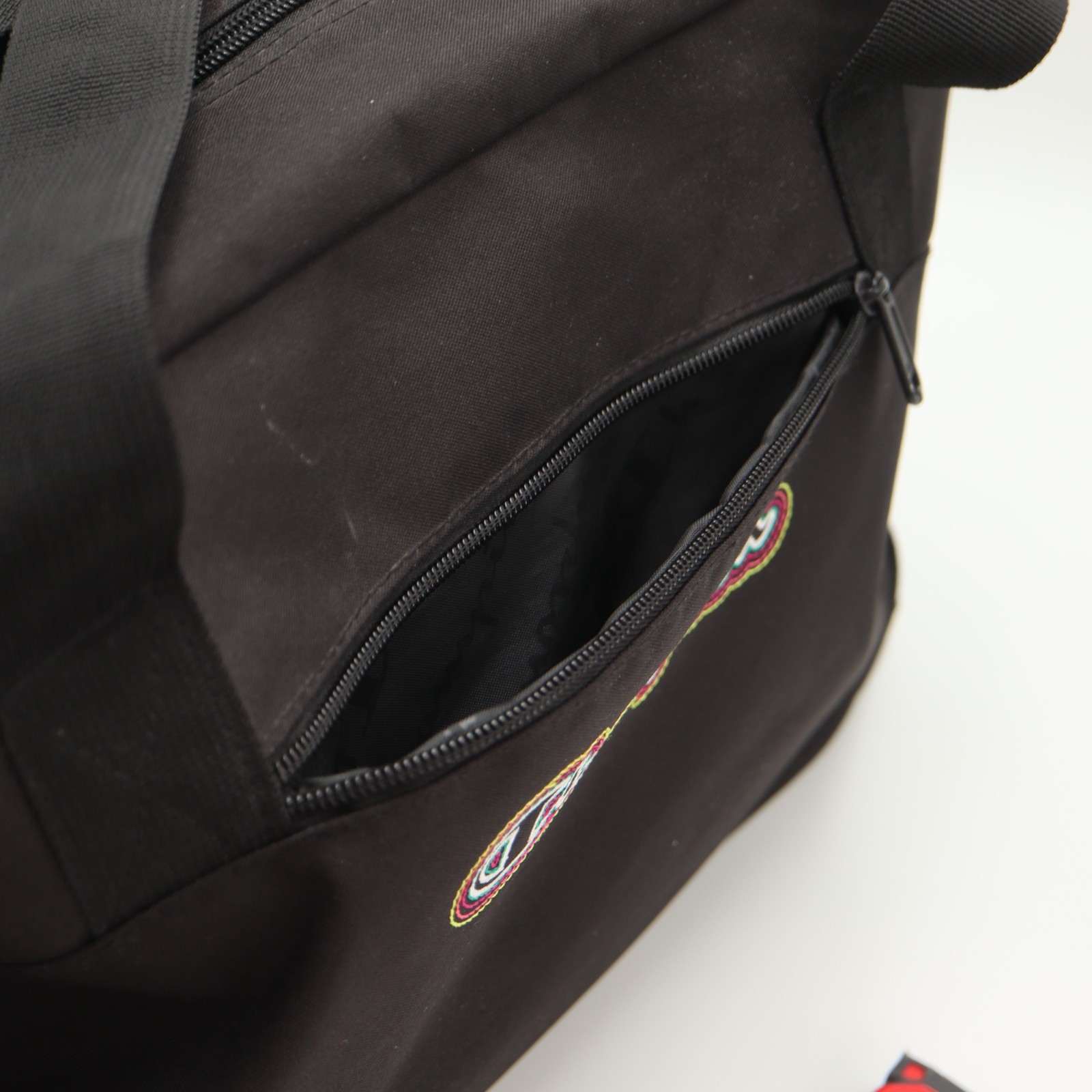 Champion Embroidered Multicolor Black Duffle Bag Medium Gym Travel Shoulder Pack