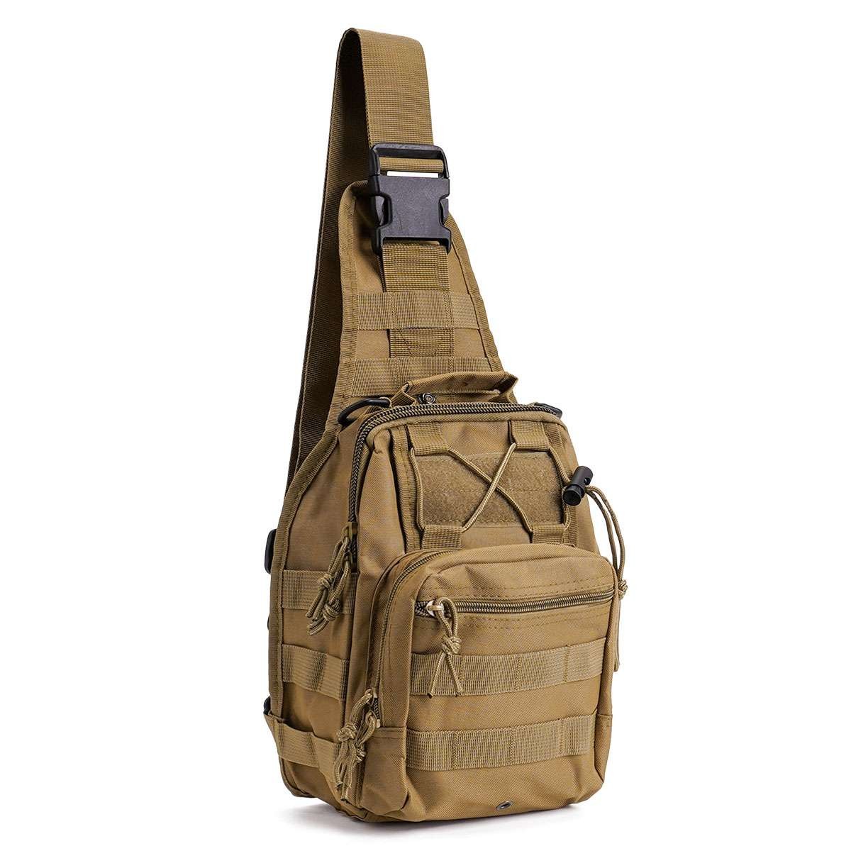 Mens Outdoor Shoulder Chest Bag Military Tactical Backpack Travel Camping Hiking