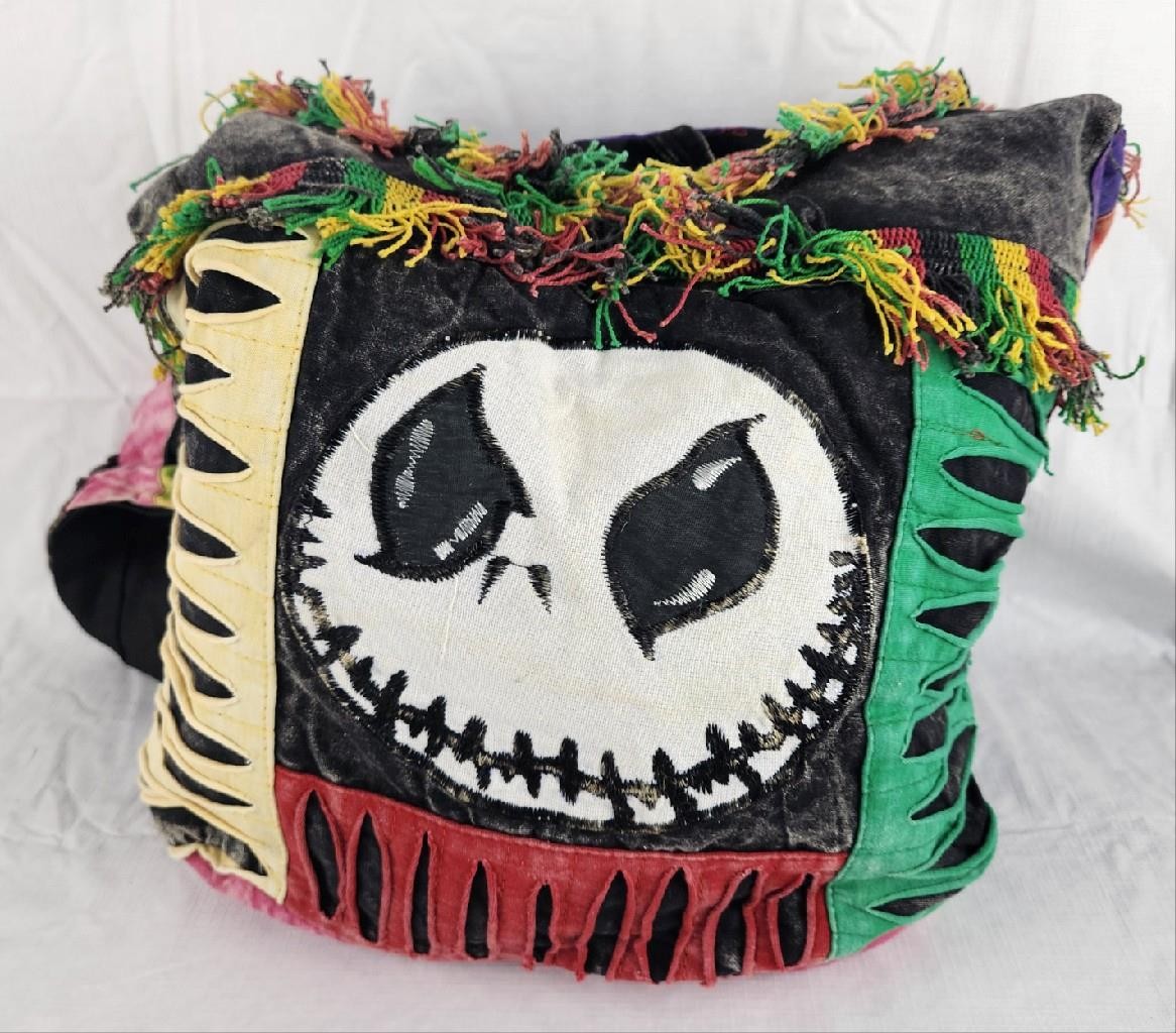 Vintage Jack Skellington Nightmare Before Christmas Nepal Handmade Shoulder Bag