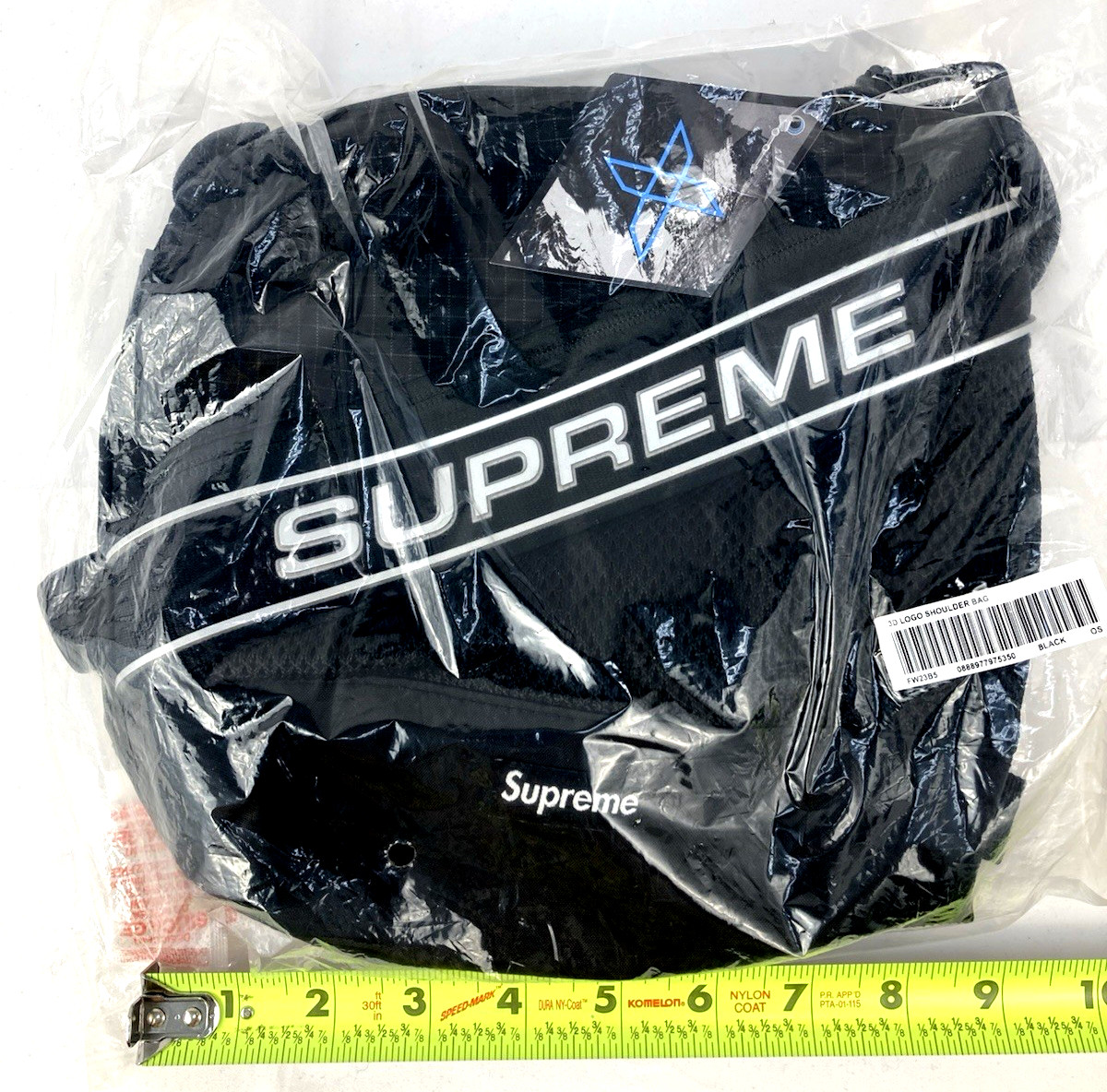 Supreme 3D Logo 3M Reflective Shoulder Bag Black FW23