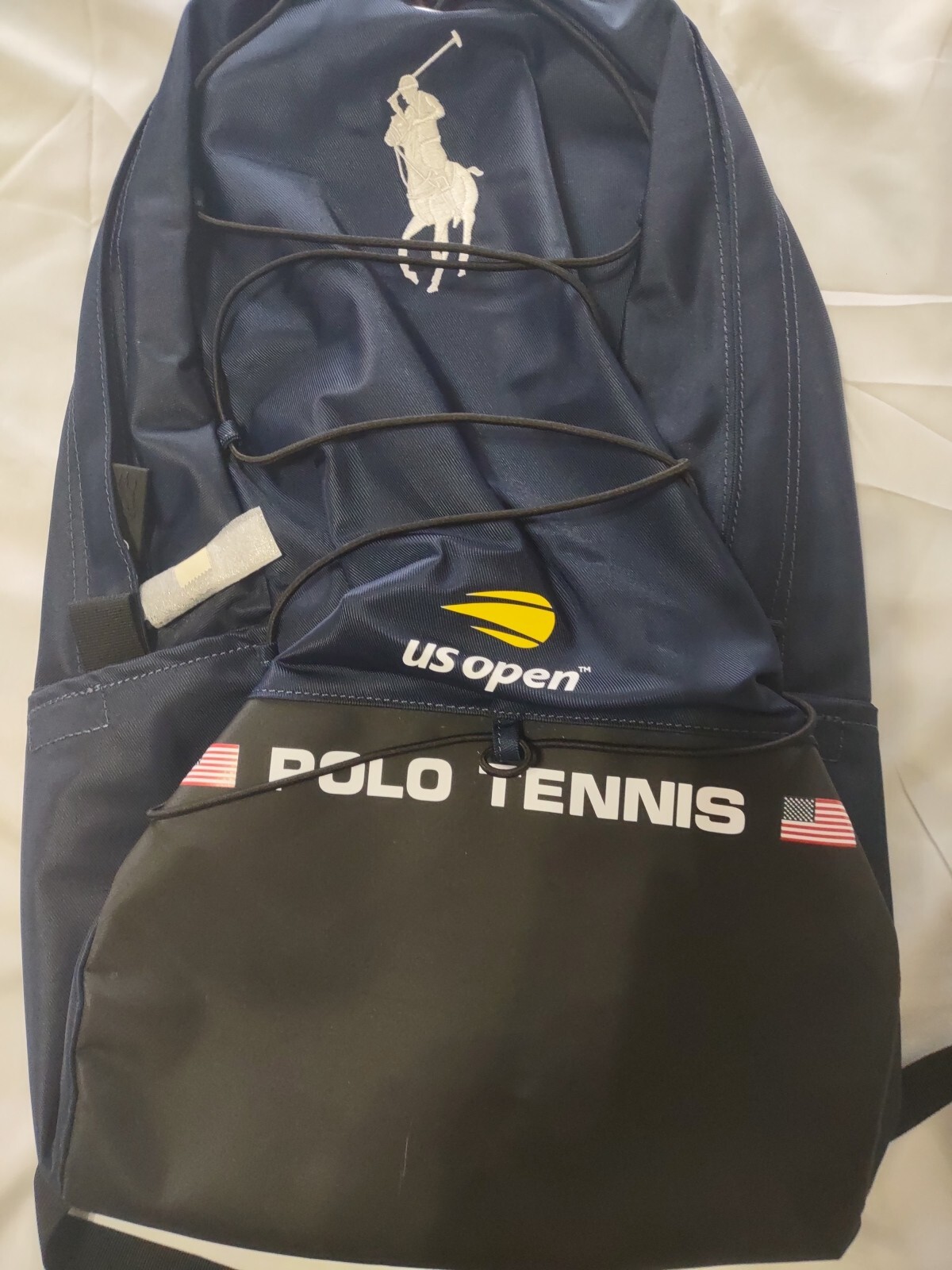 Ralph Lauren Rare US Open Tennis Embroidered Big Pony Navy Blue Backpack New