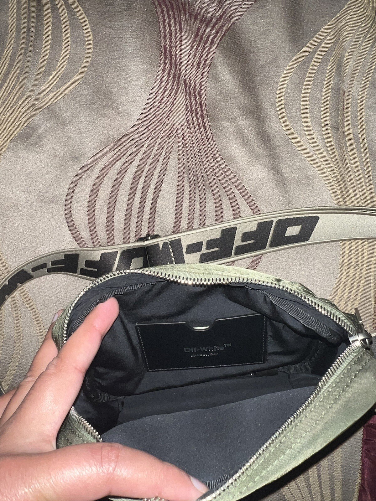 Off White Cross Body Bag Green . Brand New No Tags