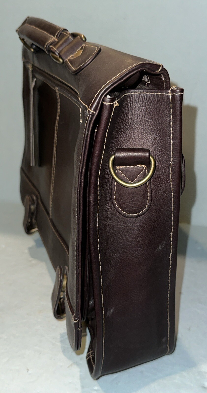 Mosaic Daytrekr Dark Brown Leather Columbia 15.5” Business Laptop Briefcase