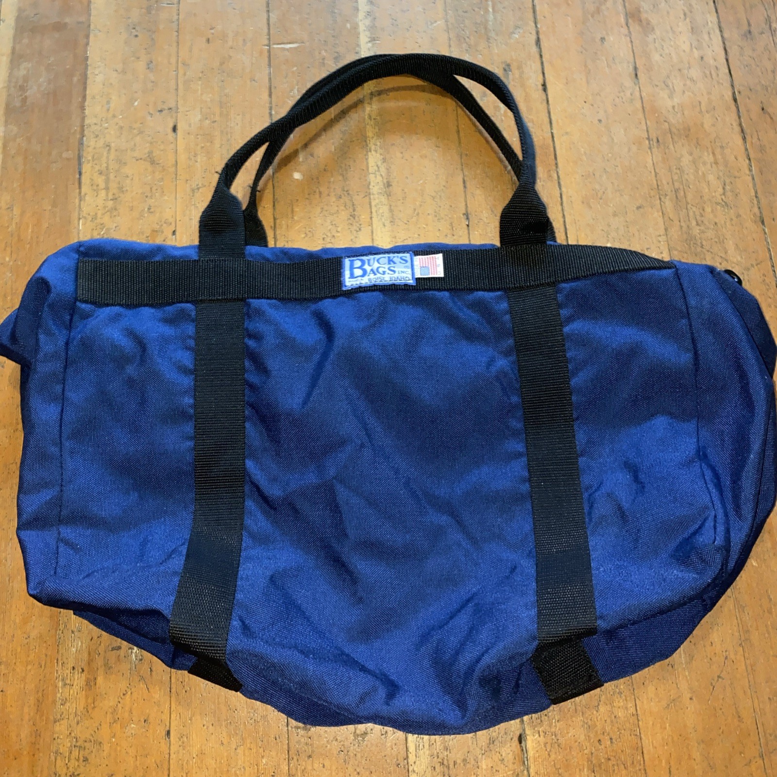 USA Made Medium Duffle Bag Blue Travel Gym Canvas Made In USA