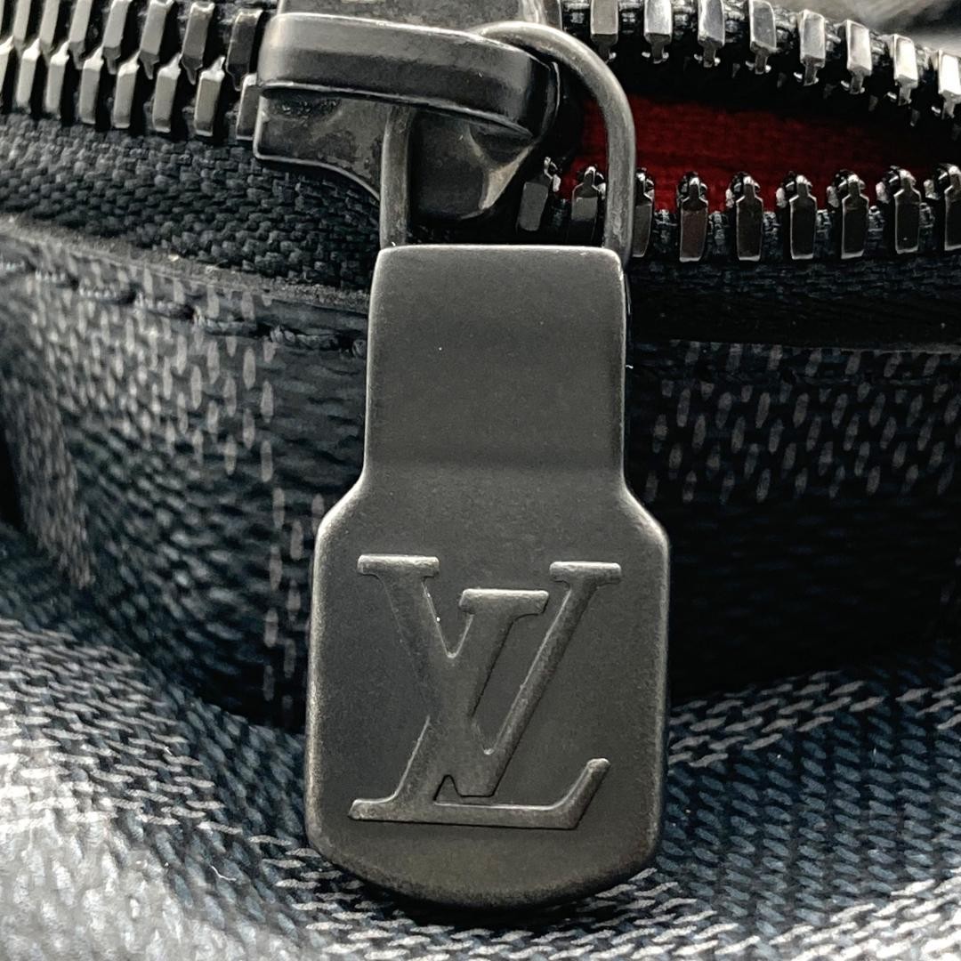 Louis Vuitton Utility Backpack Damier Graphite Black Gray Canvas Leather D-ring