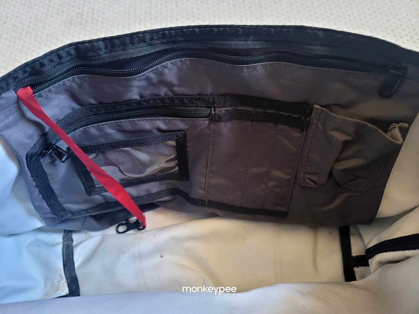 Timbuk2 Red/Gray Colorblock 19″ Messenger Bag, Made in San Francisco