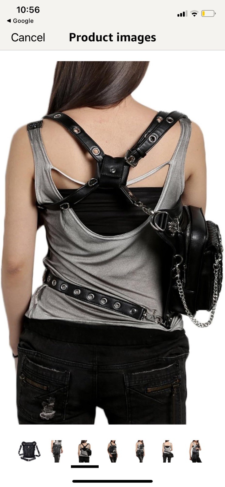 Steel Master Black Zip Buckle Crossbody Adjustable Strap Biker Gothic unisex