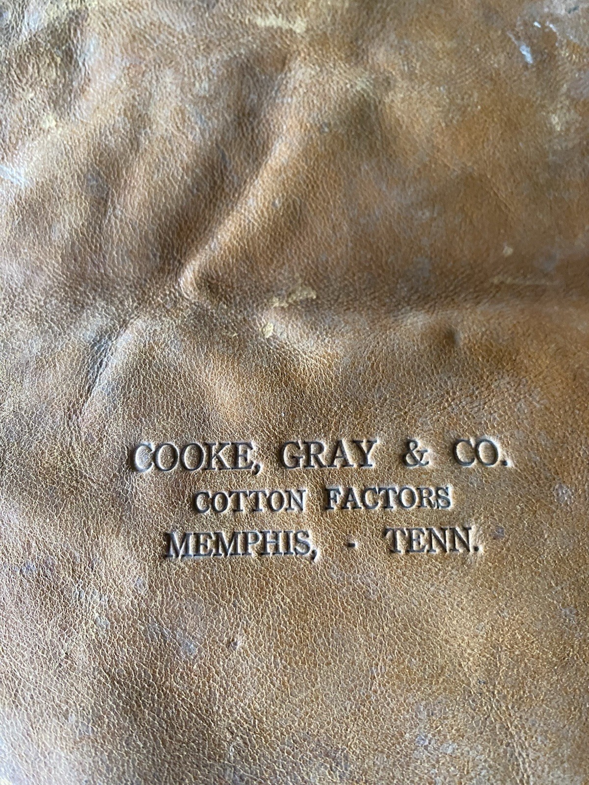 Cooke Gray & Co Cotton Factors Memphis Tennessee Leather Pouch Bag Vintage 1930s