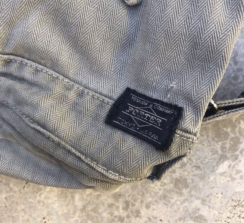 Vintage Porter Yoshida & Co Distressed Denim Drawstring Rucksack Backpack