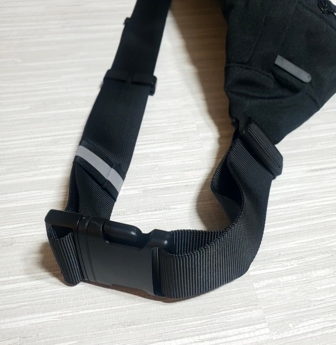 Crossbody Adjustable Belt Bag Hesdphone Jack 4 Zipper Pockets Reflective