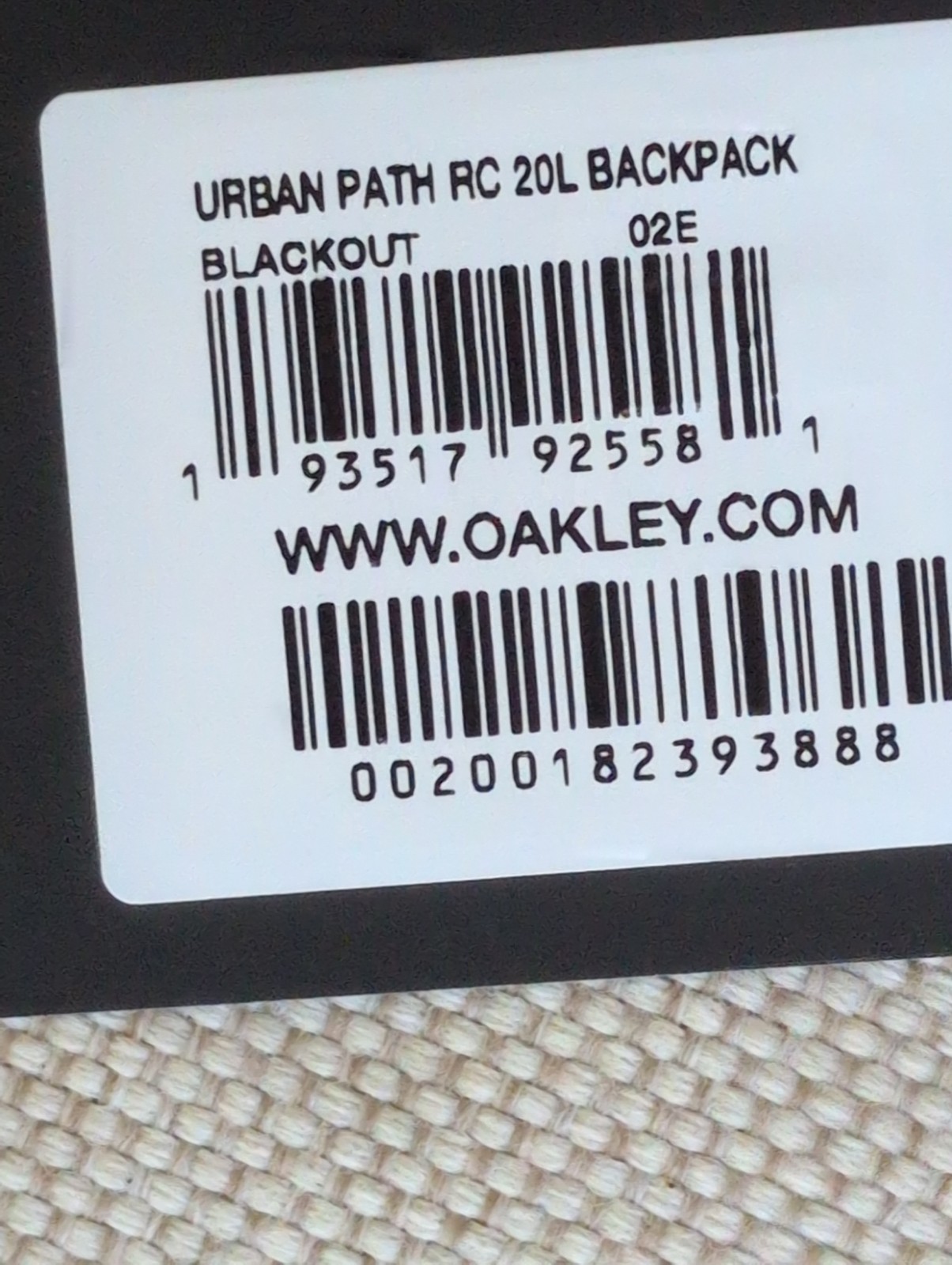 Oakley Urban Path RC 20L Backpack Travel Bag NEW Blackout Cordura Hiking Urban